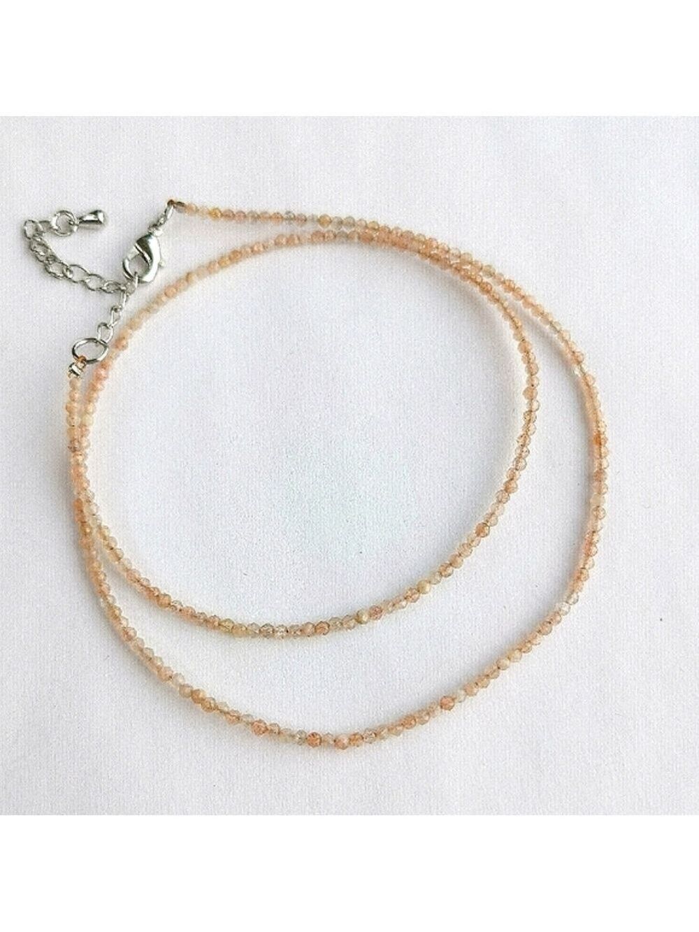 Pink Moonstone faceted bead  necklace NEW